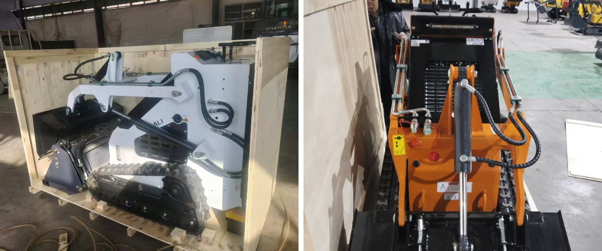 Skid Steer Loader 2025 Dikemas dan Dikirim ke Italia dalam Kontainer Kubus Tinggi 40 kaki