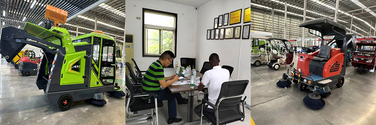 Pelanggan Pantai Gading mengunjungi keruide untuk memeriksa penyapu dan langsung mencapai niat kerja sama